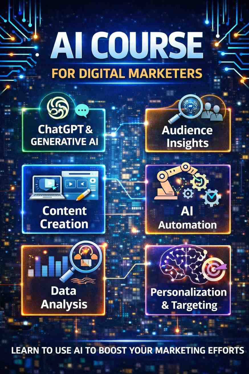 AI courses for digital marketing, content creation and AI-powered workflows